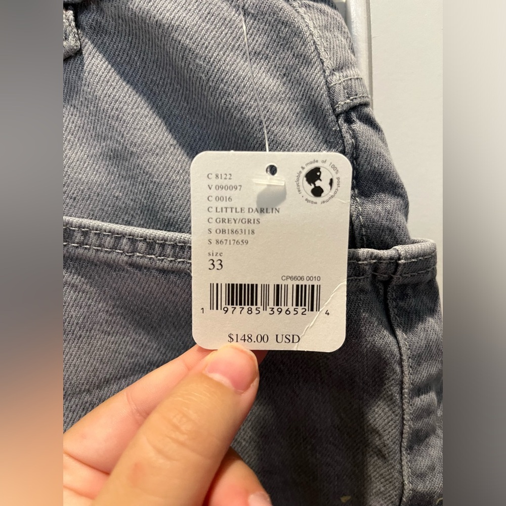 Free people moxie NWT pull on barrel jeans. GRAY - Picture 6 of 6